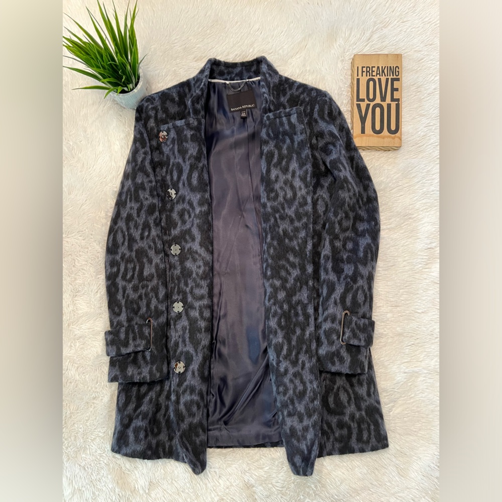 Banana Republic Animal Print Wool Coat / Jacket - NWOT! - Picture 8 of 13